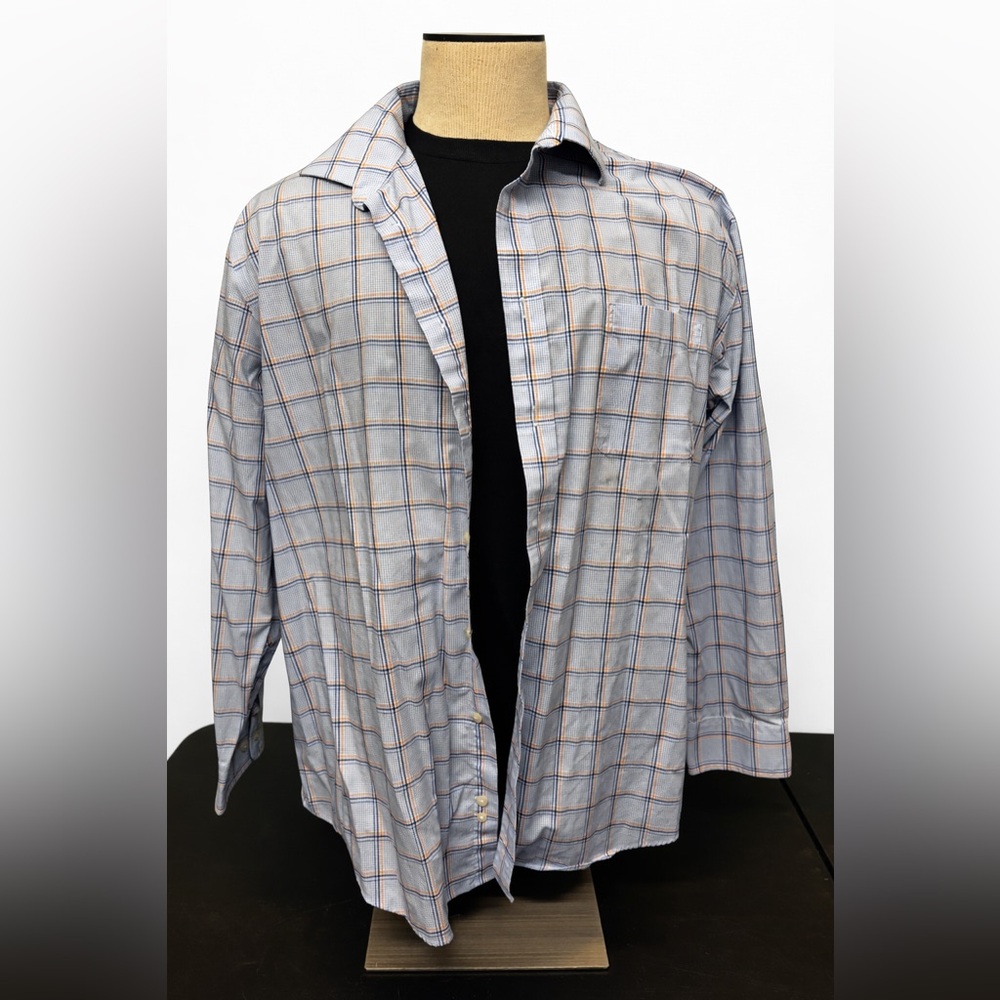 Ralph Lauren Blue and Orange Plaid Shirt